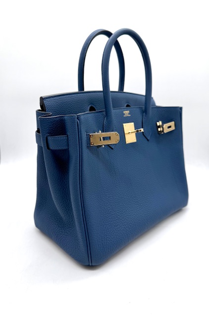 Birkin 30 Bleu tie Hermès