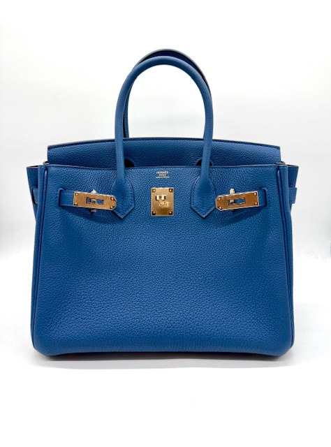 Birkin 30 Bleu tie Hermès