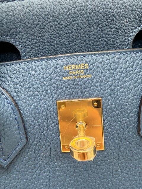 Birkin 30 Bleu tie Hermès