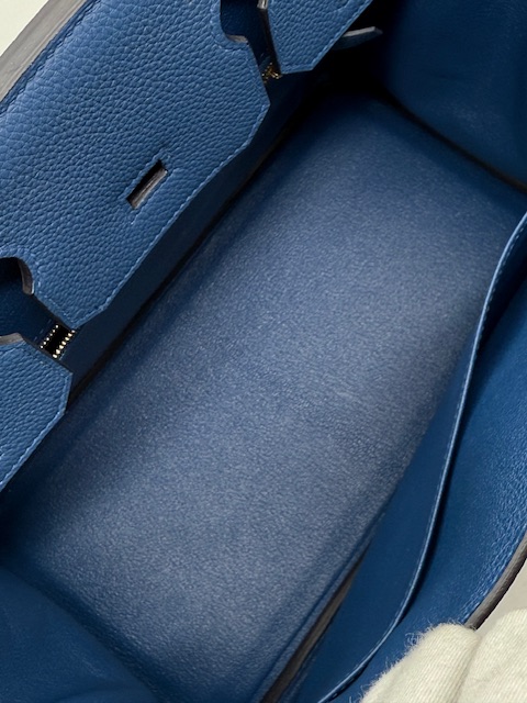 Birkin 30 Bleu tie Hermès
