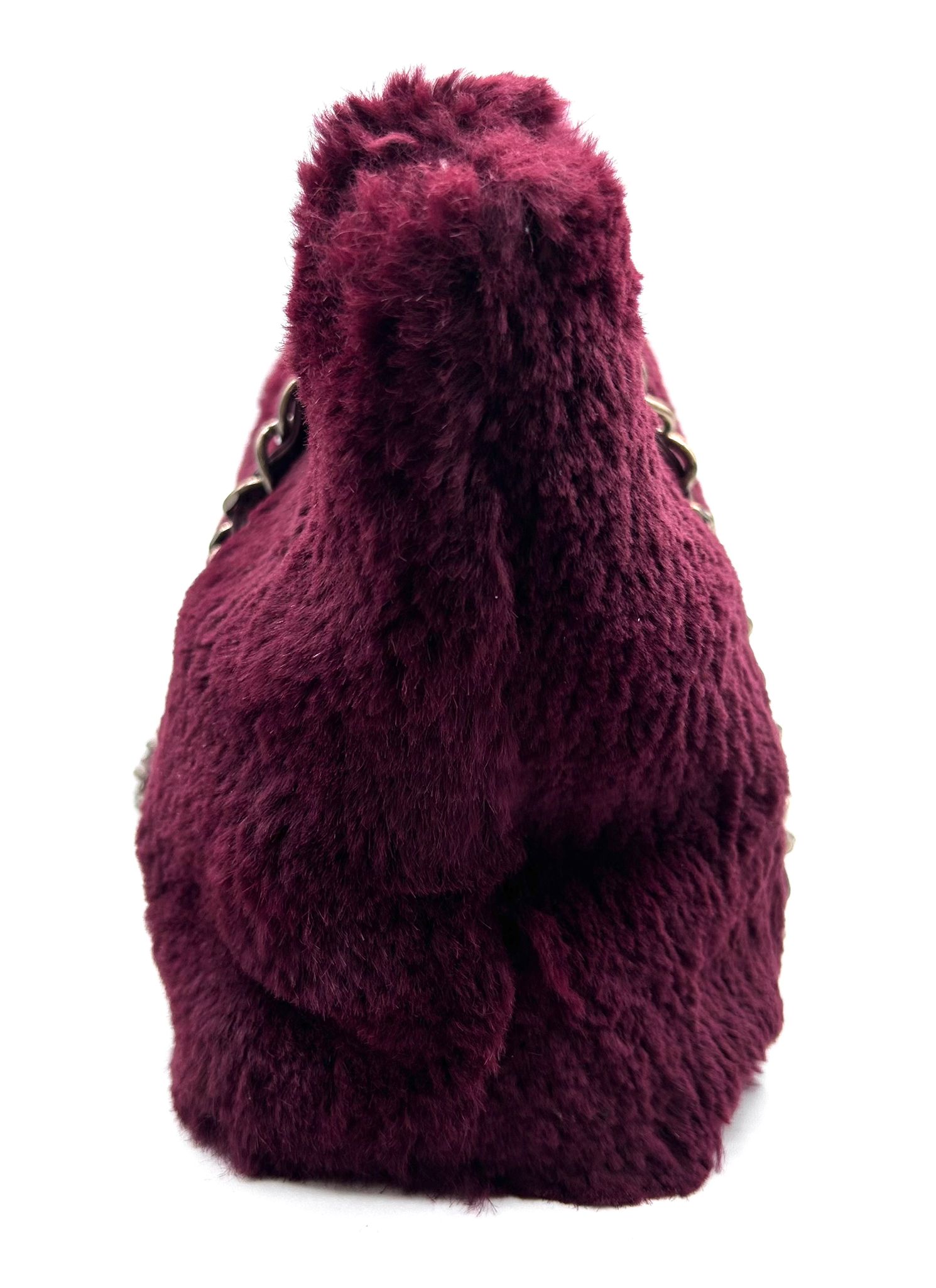 Bolso Chanel de Pelo Exótico Burdeos
