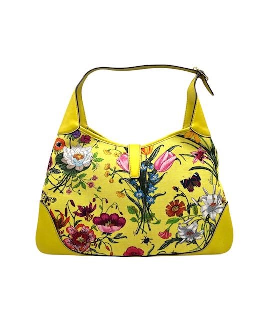 Bolso Gucci Jackie de la línea Flora amarilla