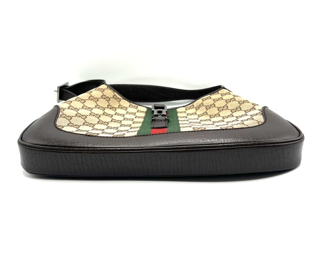 Bolso Jackie Vintage en tela y cuero beige/cafe