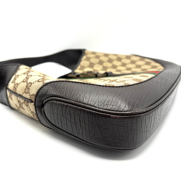 Bolso Jackie Vintage en tela y cuero beige/cafe