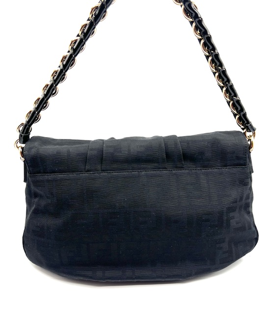 Bolso Mia Zucca negra Fendi en lona