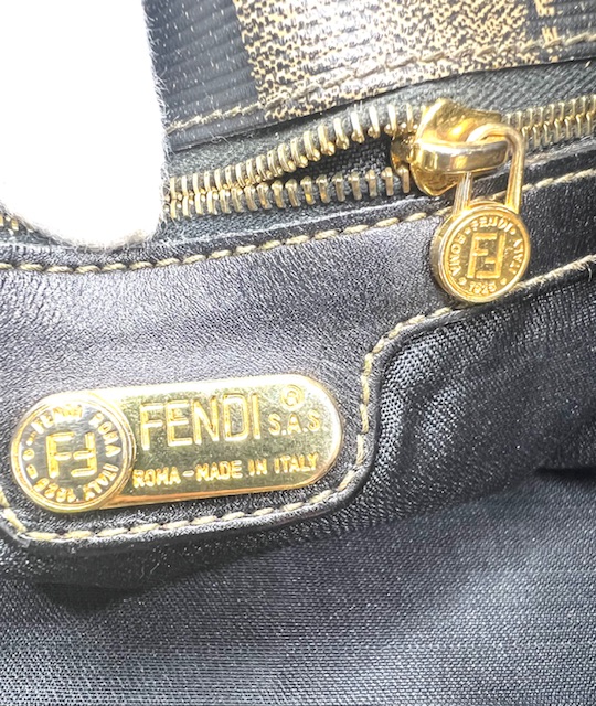 Vintage Fendi brown nero tote bag