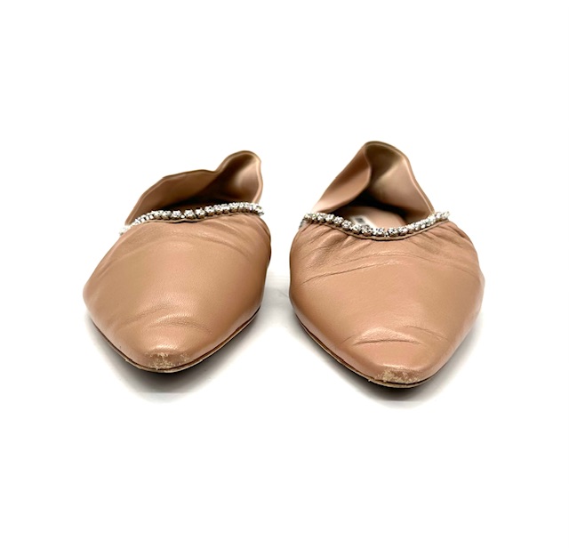Bailarinas Miu miu de cuero salmon.