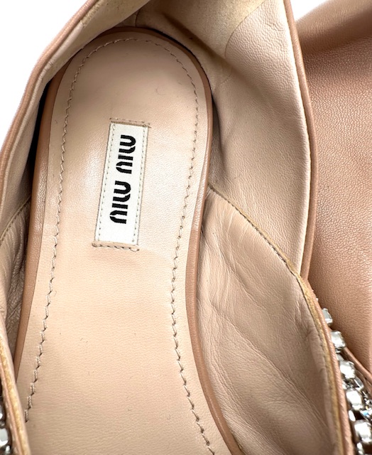 Bailarinas Miu miu de cuero salmon.