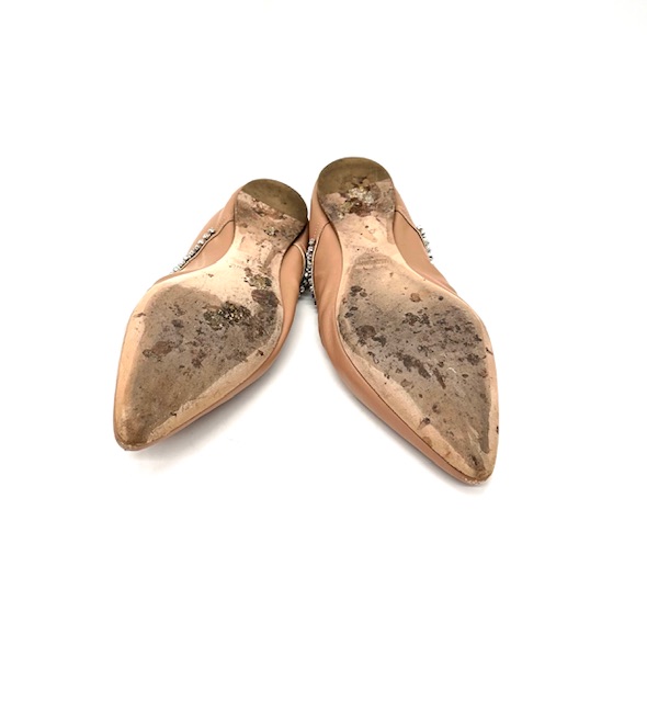 Bailarinas Miu miu de cuero salmon.