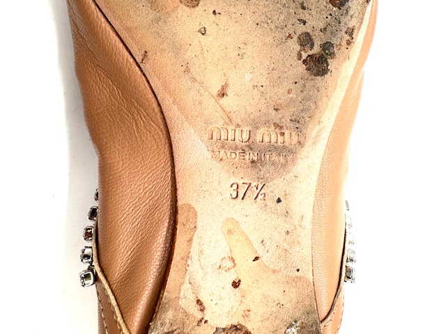 Bailarinas Miu miu de cuero salmon.