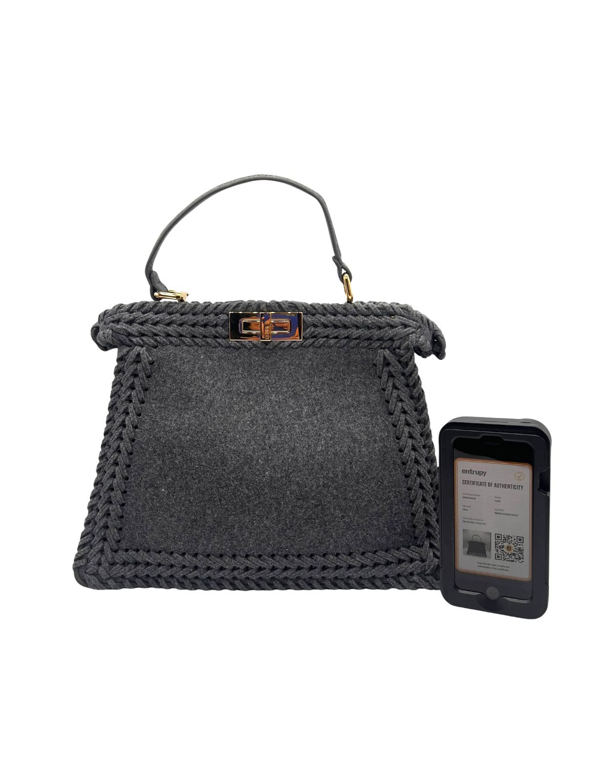Fendi Peekaboo ISeeU tela gris
