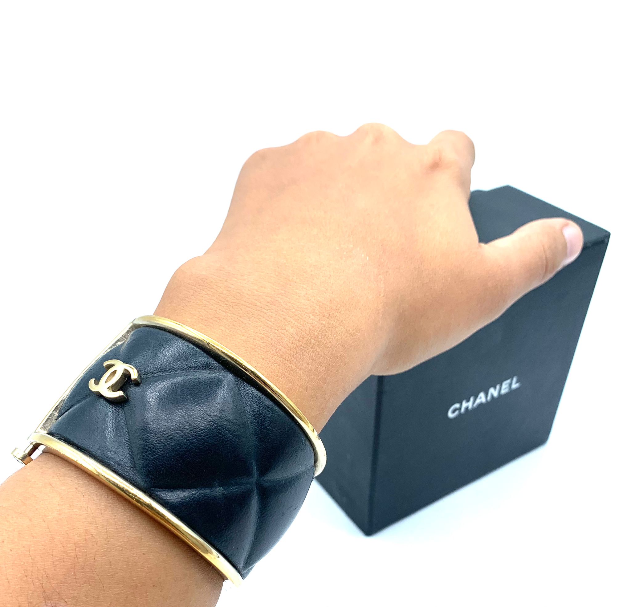 Chanel black gold 19C cuff bracelet | eBay