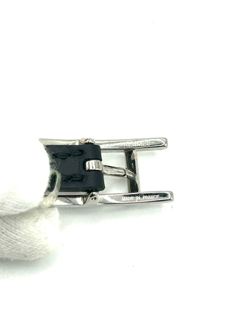 Brazalete Hermès de cuero negro