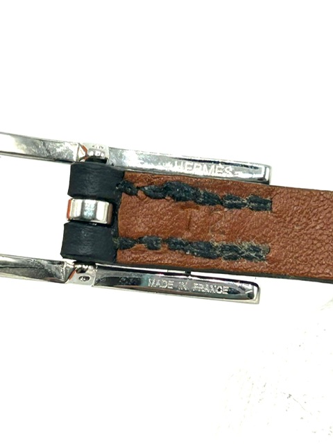 Brazalete Hermès de cuero negro