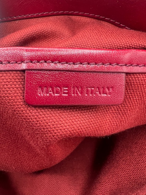 Burberry Tote Bag en lona con detalles en cuero rojo