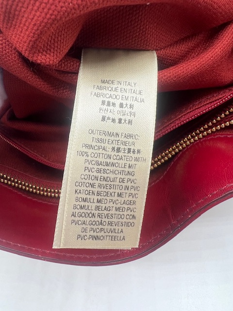 Burberry Tote Bag en lona con detalles en cuero rojo