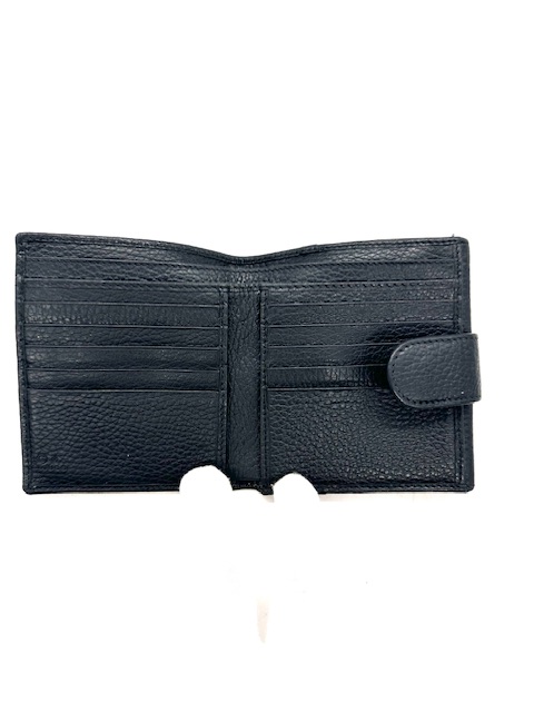 CARTERA GUCCI INTERLOCKING EN CUERO NEGRO VINTAGE