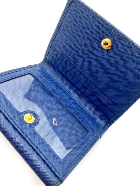 Cartera Monederito Prada azul marino