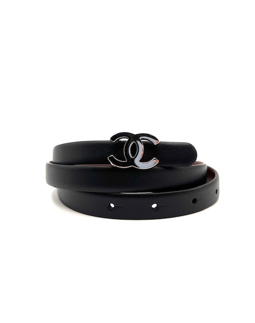 Cinturón Chanel reversible con hebilla CC