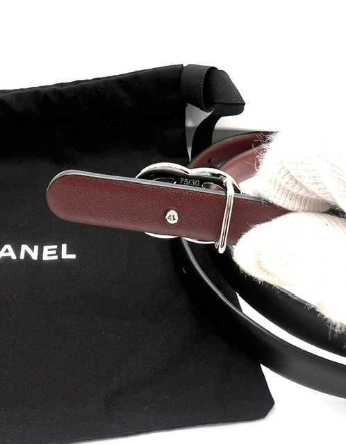 Cinturón Chanel reversible con hebilla CC