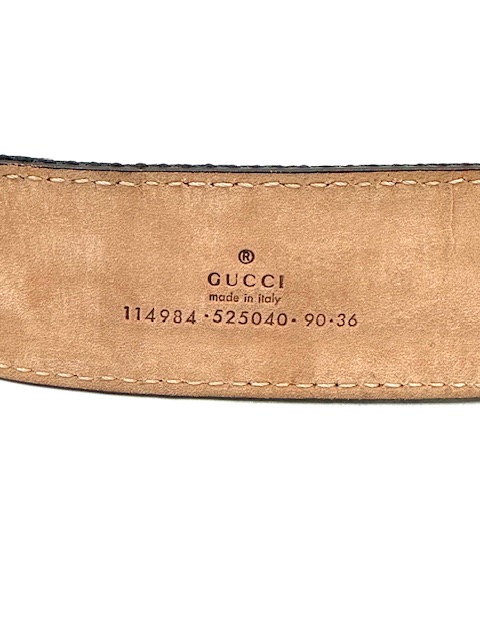 CINTURON GUCCI INTERLOCKING EN LONA AZUL Y BLANCO