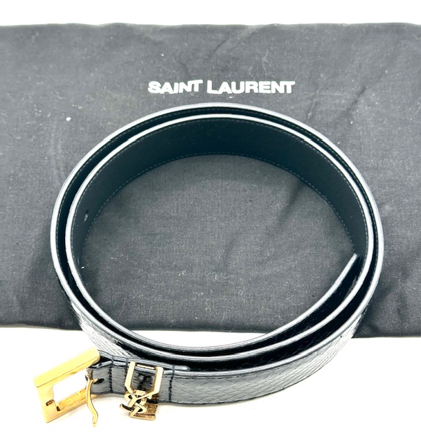 CINTURÓN YSL CUERO SÍMIL SERPIENTE
