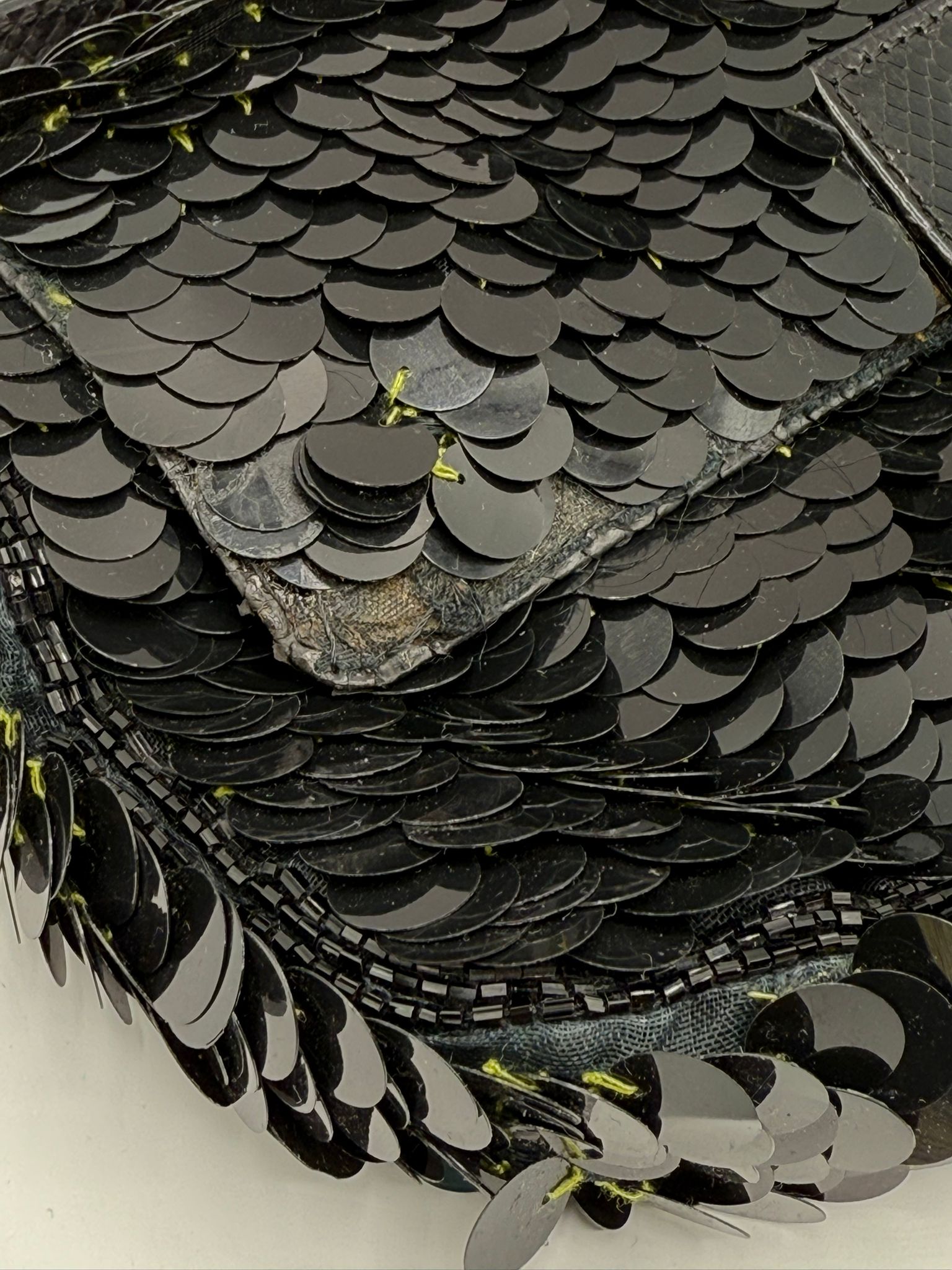 Fendi Baguette Sequin Python Black
