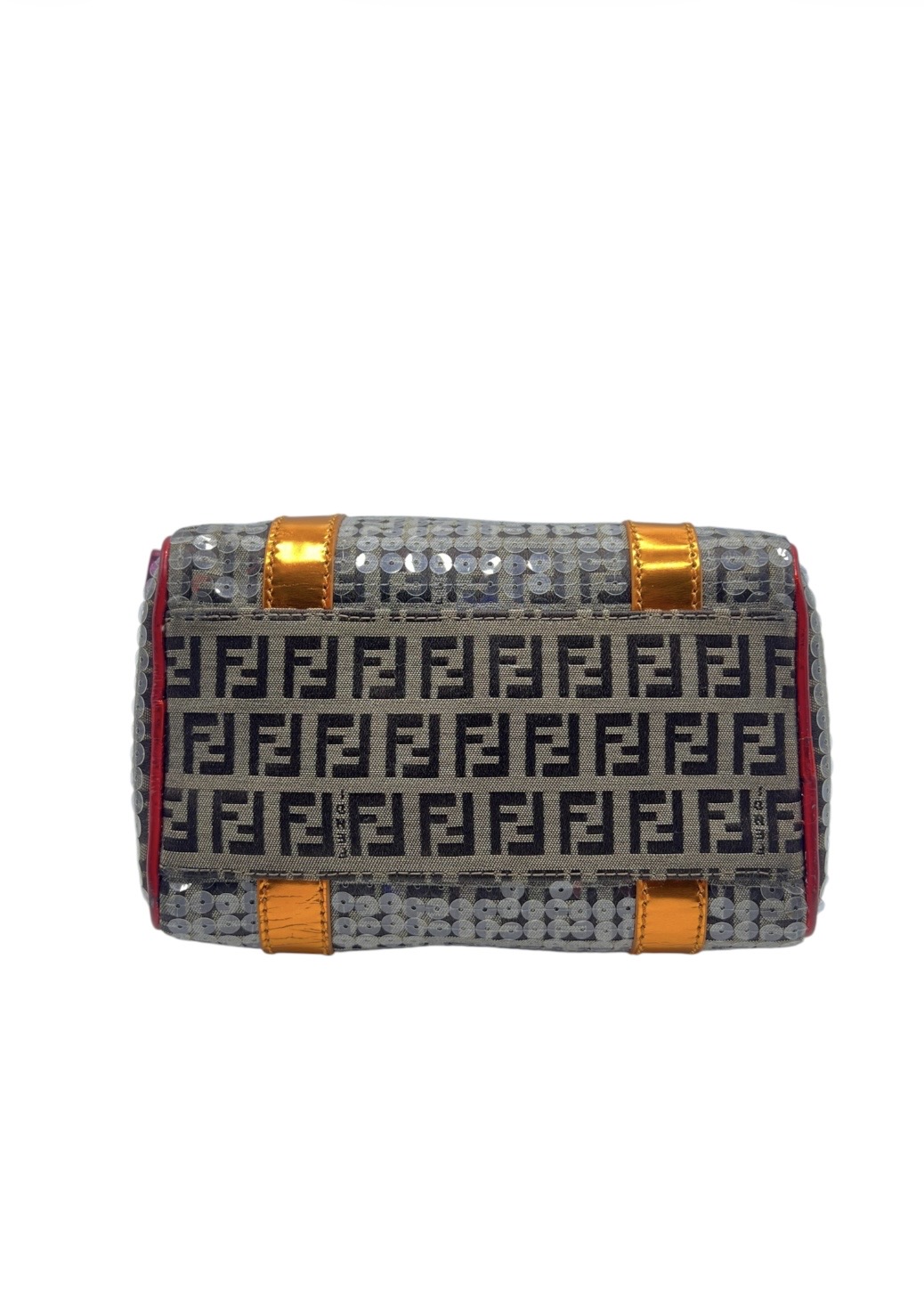Fendi Mini Zucchino Sequin-Embellished Bauletto Boston