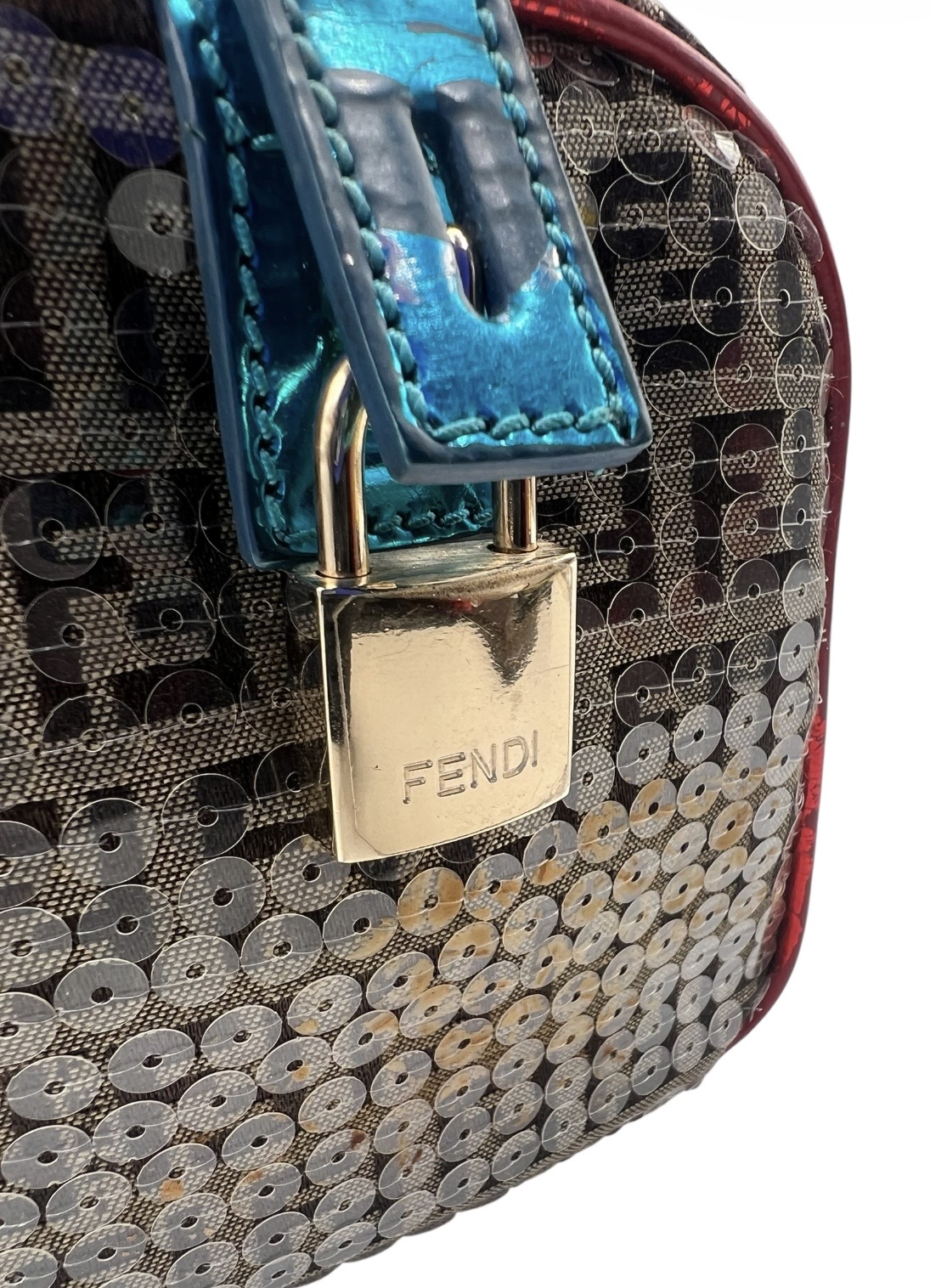 Fendi Mini Zucchino Sequin-Embellished Bauletto Boston