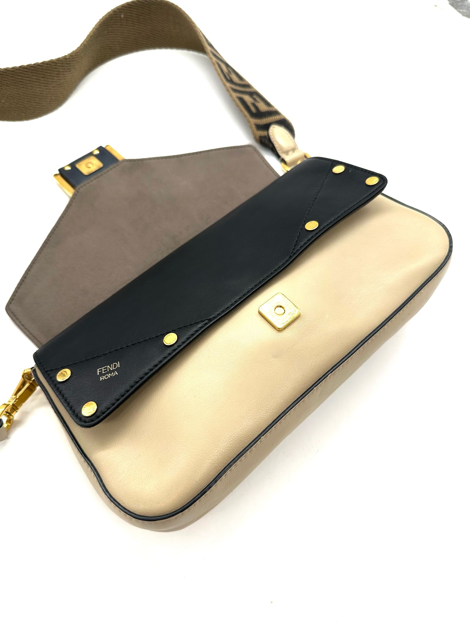 Fendi Zucchino Crystal Baguette