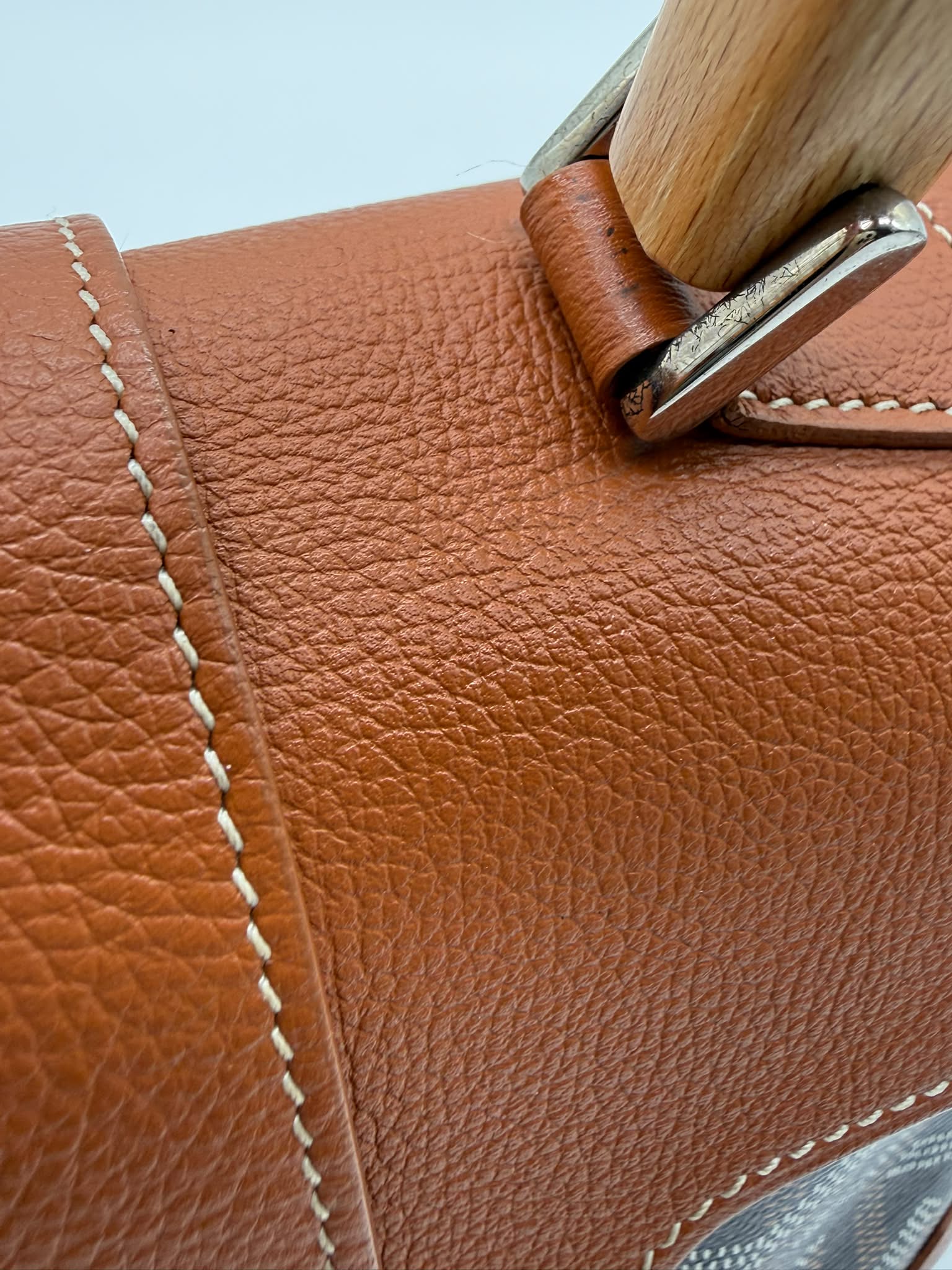 Goyard Saïgon cuero marron y canvas Goyardine negro