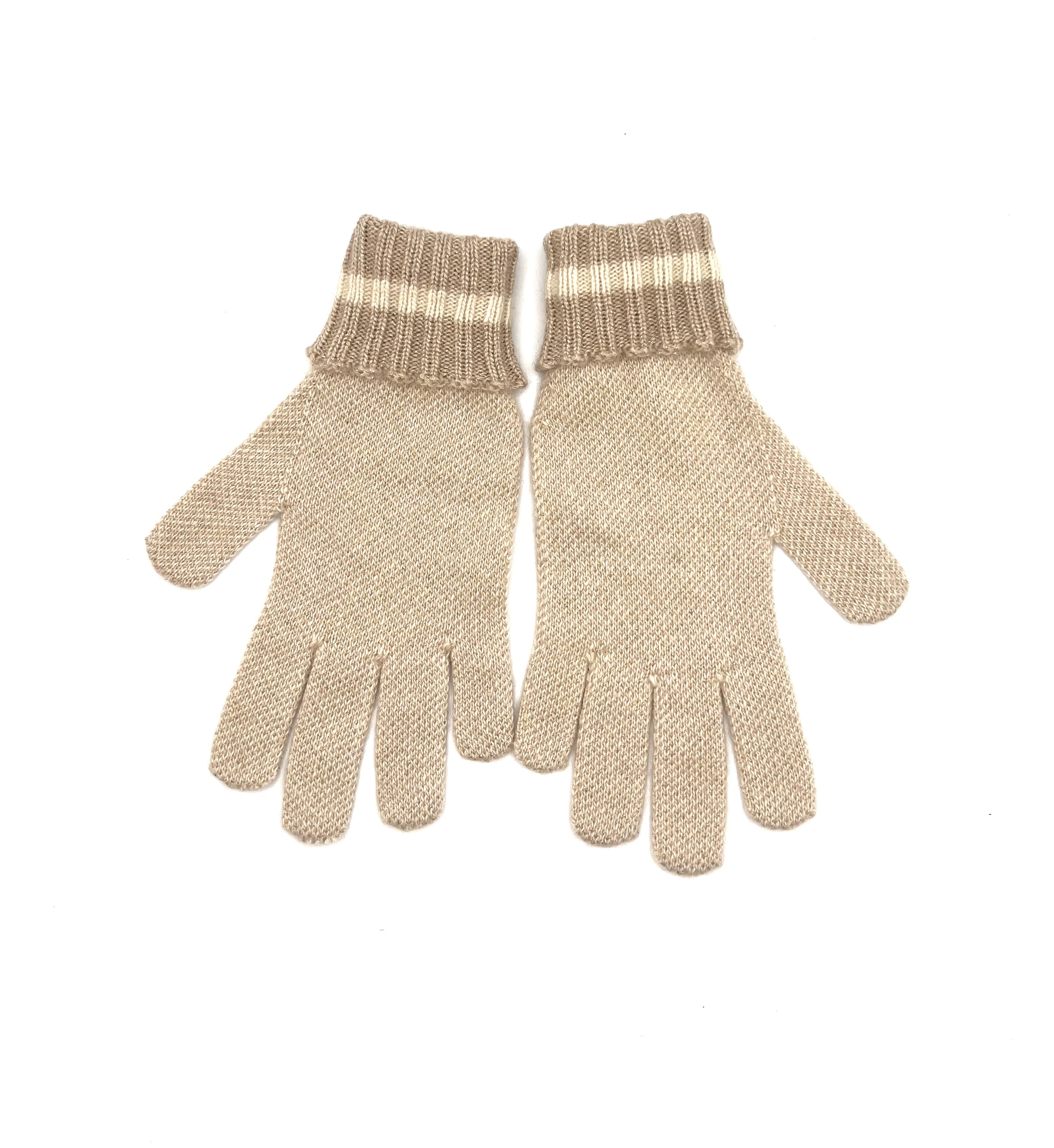 Guantes Gucci de punto beige con logo GG