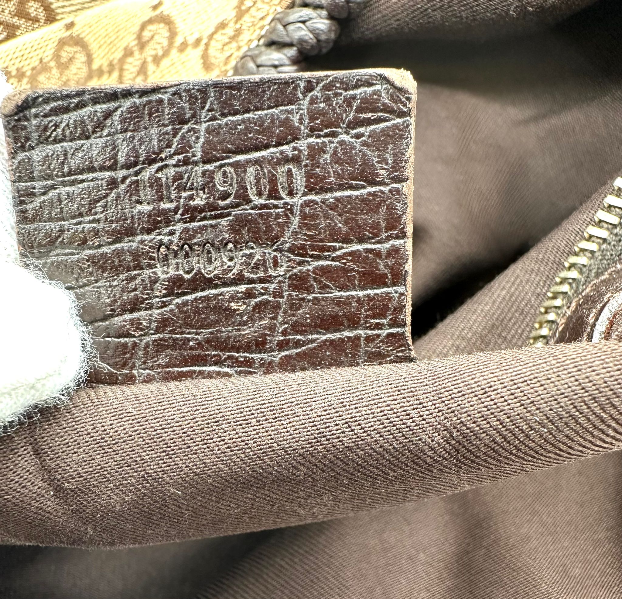 gucci hobo de lona marron y cuero