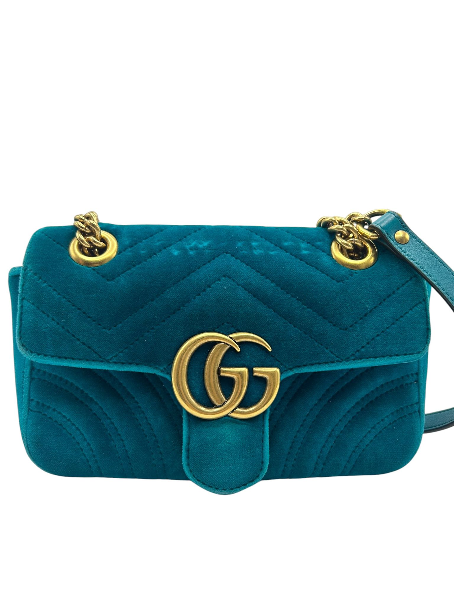 Gucci Marmont en terciopelo turquesa
