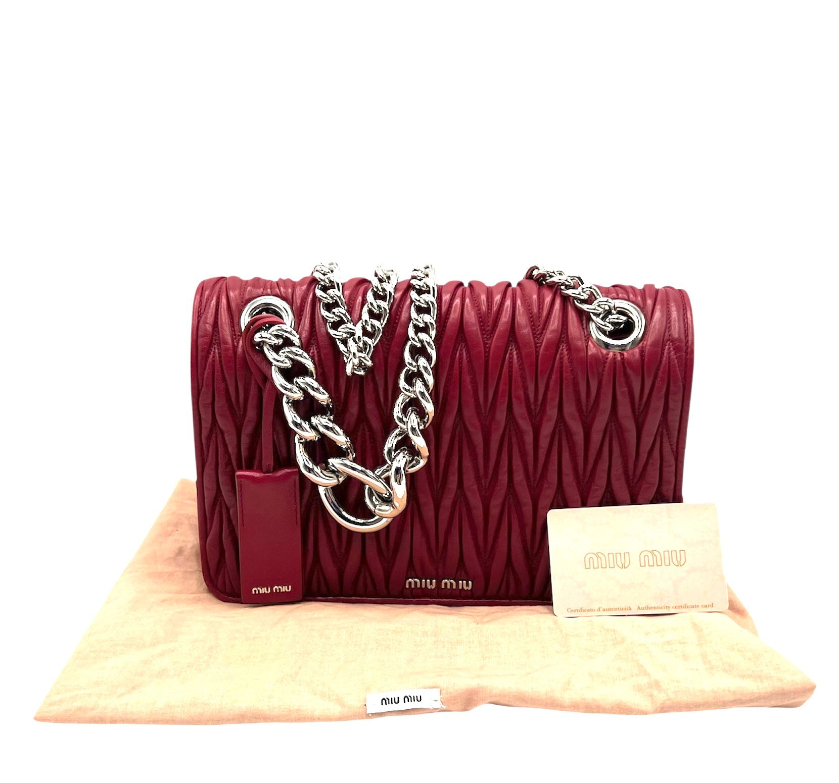 Miu Miu Matelassé Napa Chain Shoulder Bag
