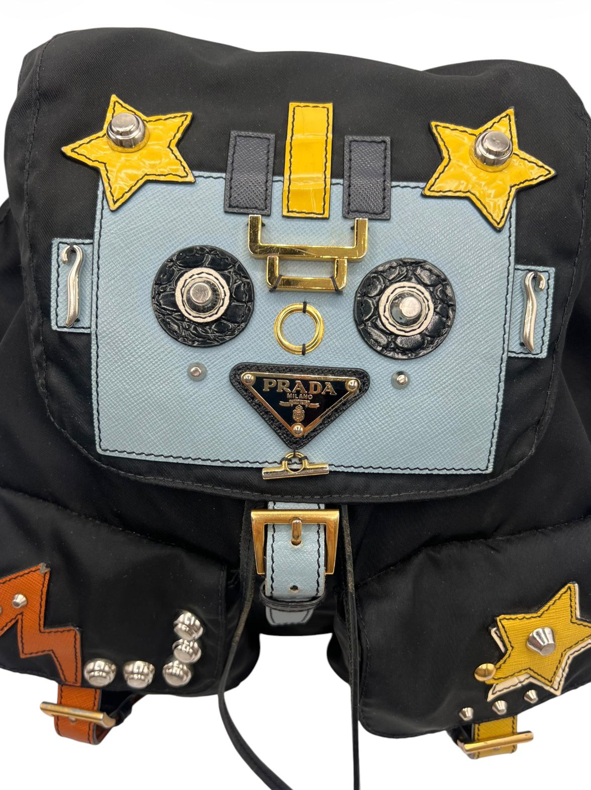 Mochila Prada Robot en nylon negro