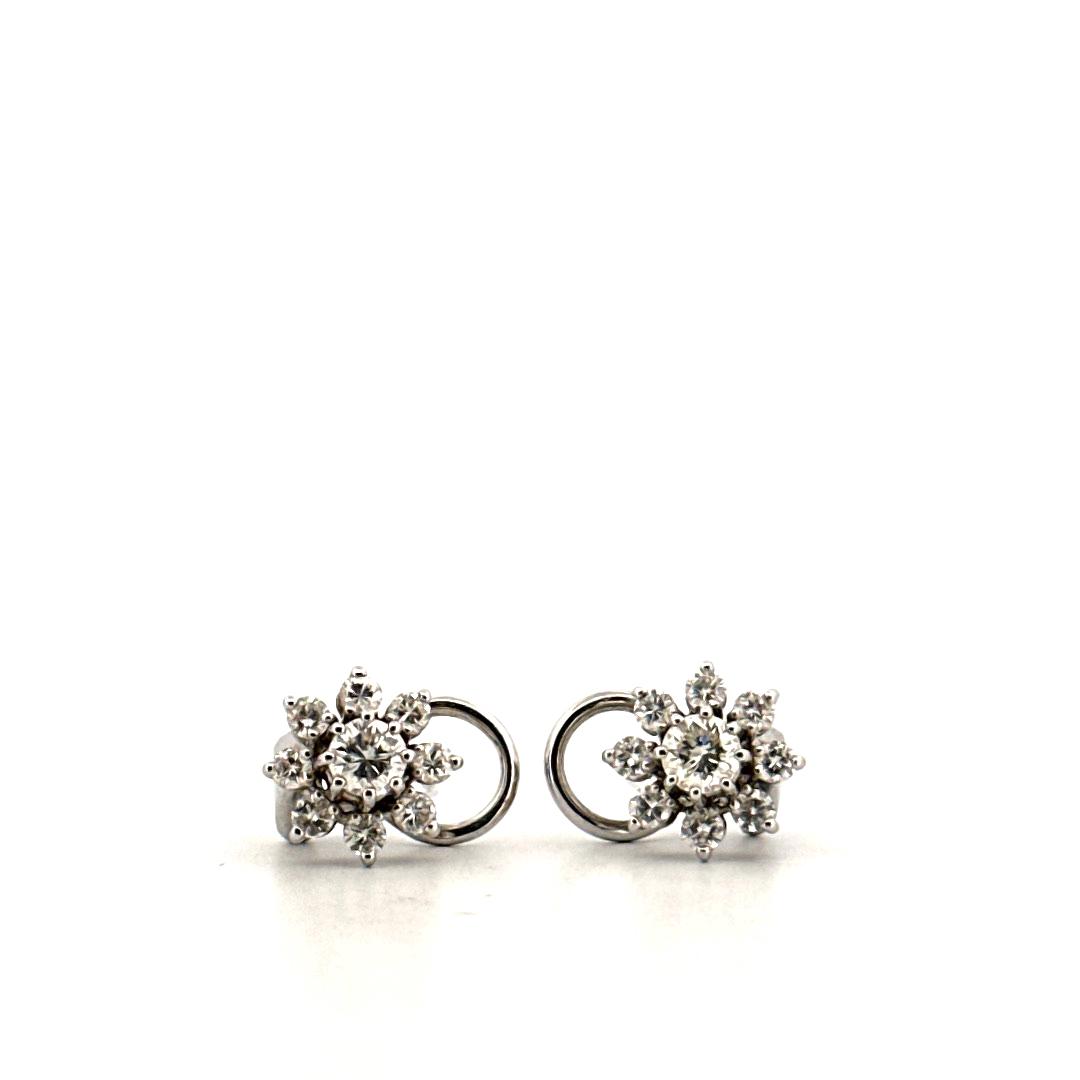pendientes de oro blanco y diamantes