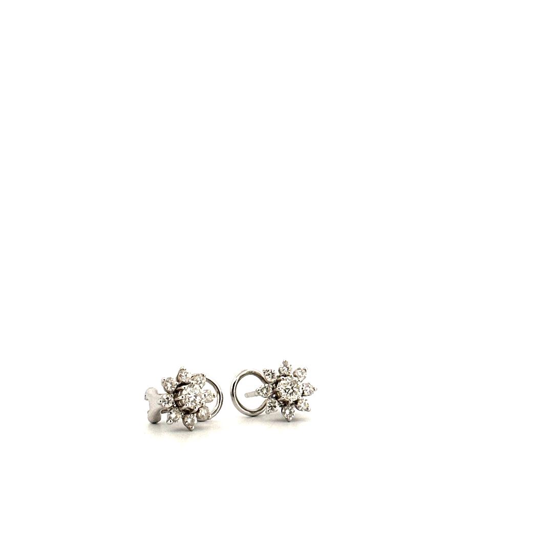 pendientes de oro blanco y diamantes