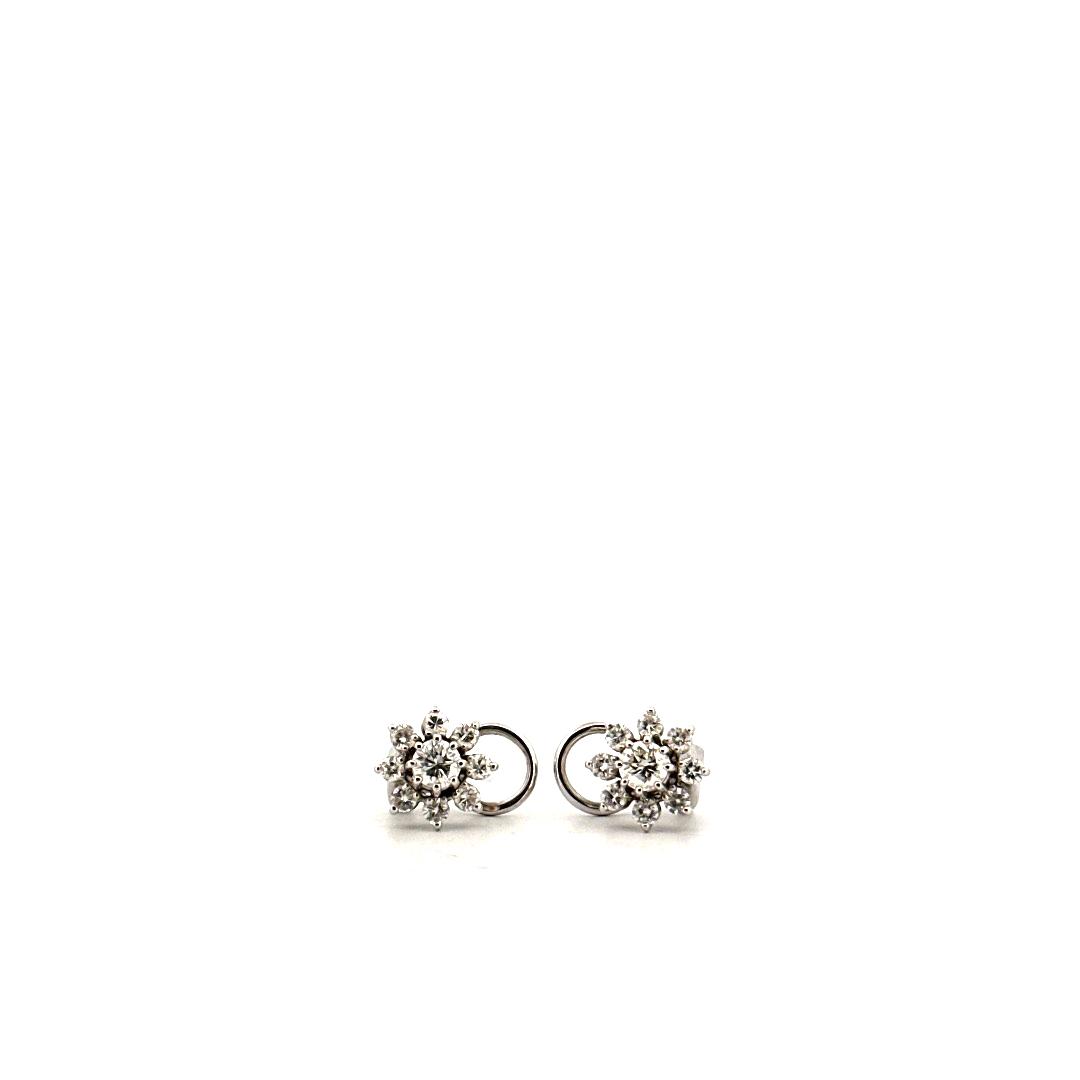 pendientes de oro blanco y diamantes