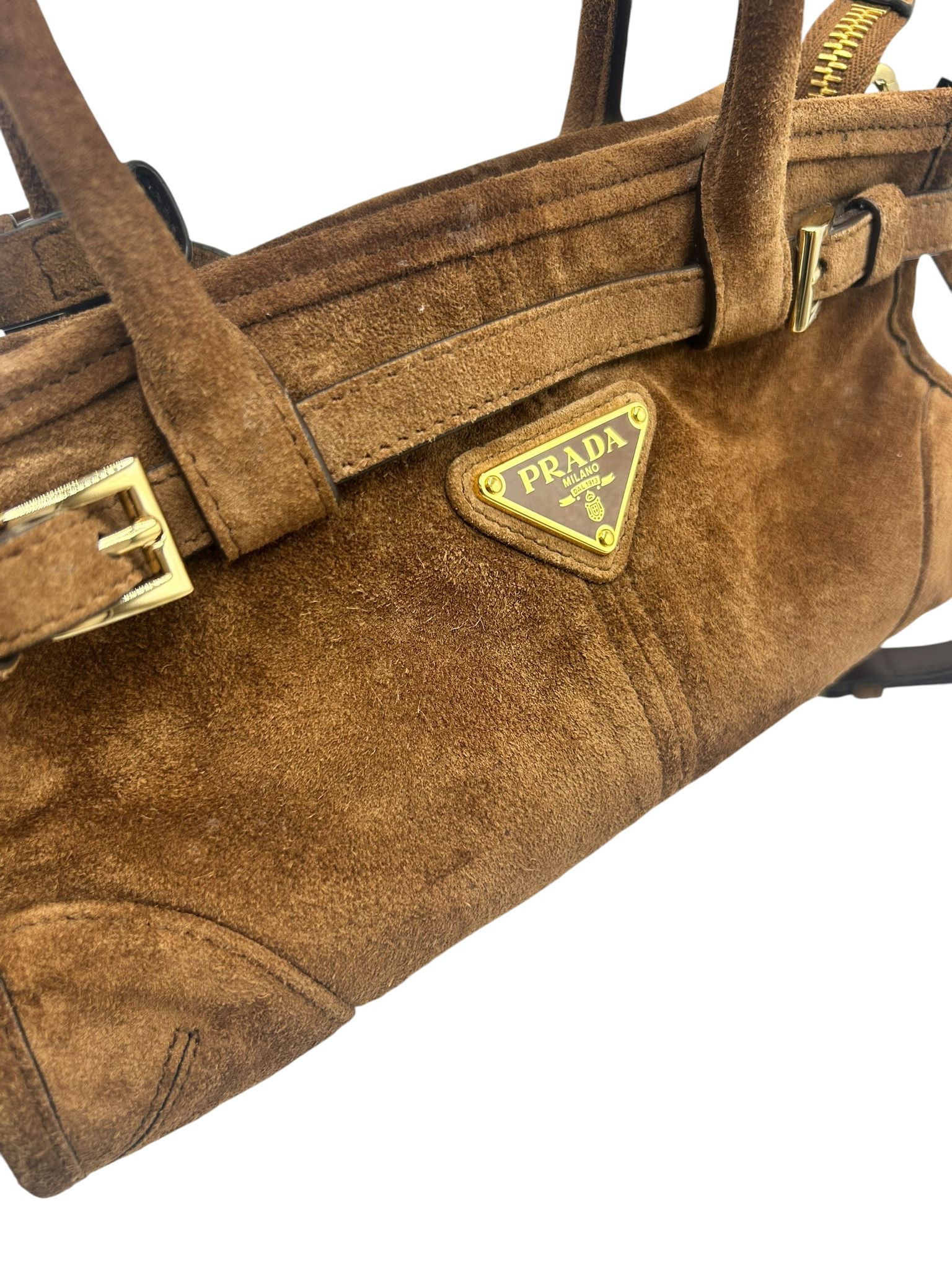 Prada Suede Triangle Mini Bonnie