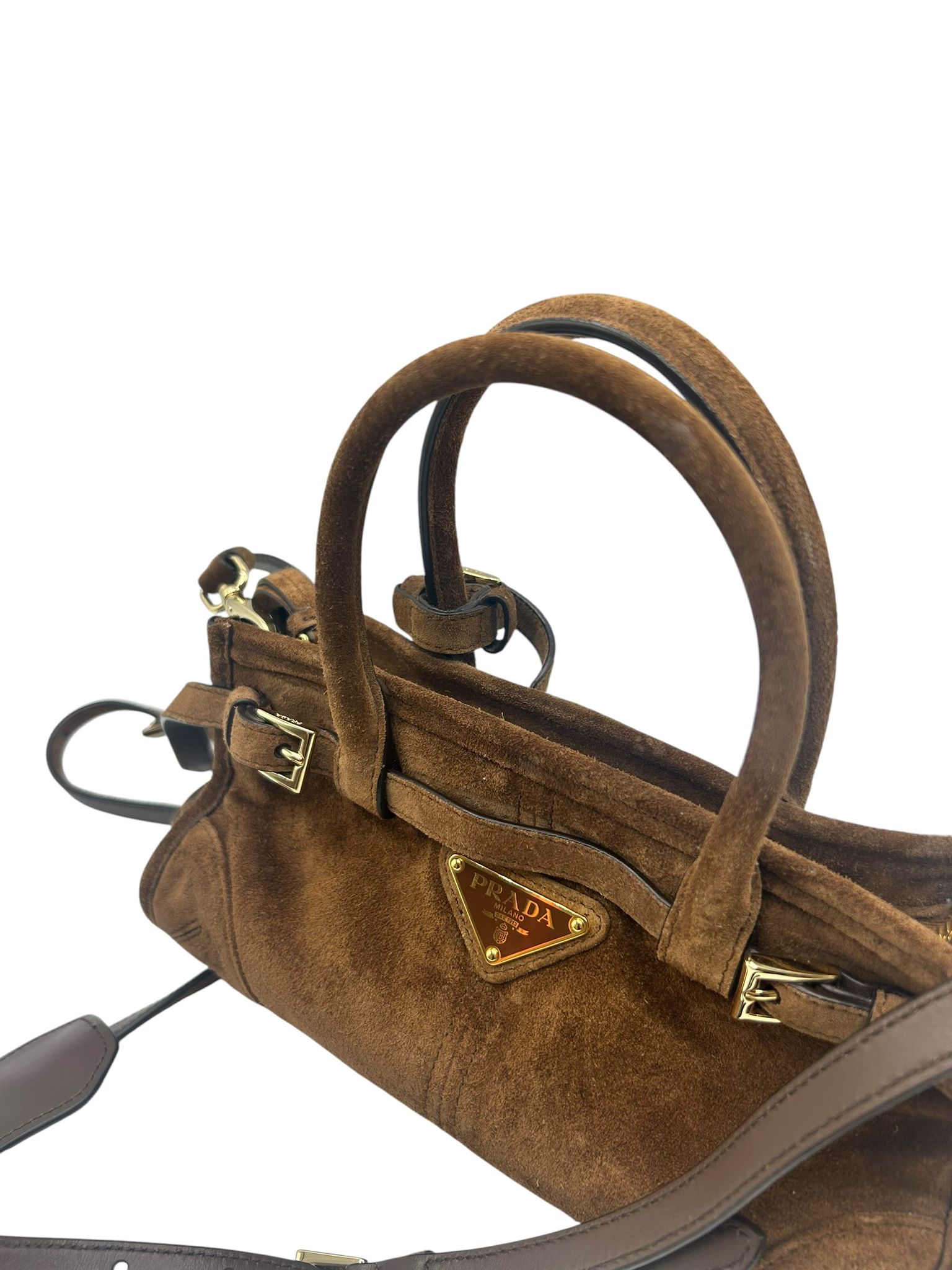 Prada Suede Triangle Mini Bonnie