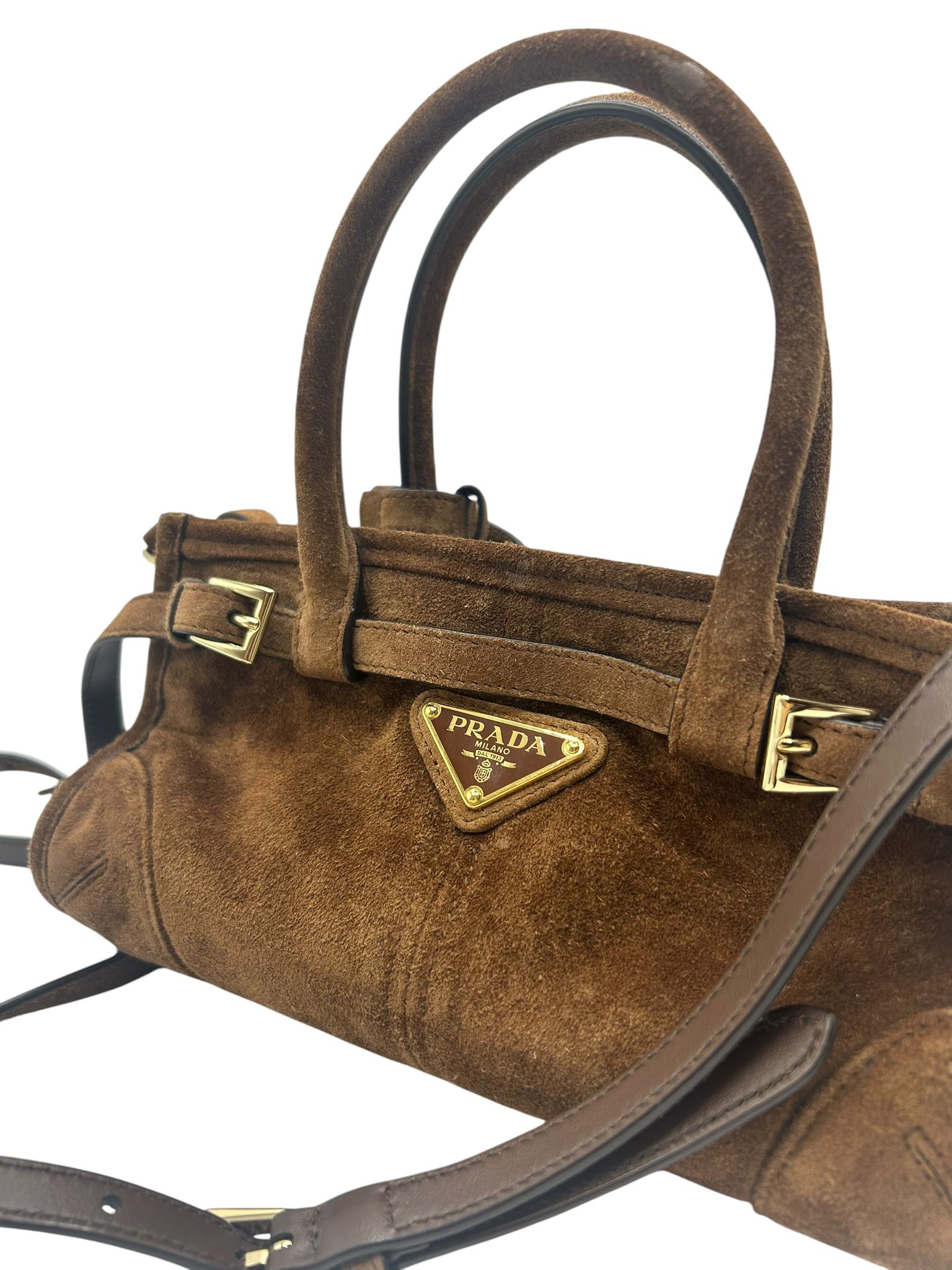 Prada Suede Triangle Mini Bonnie