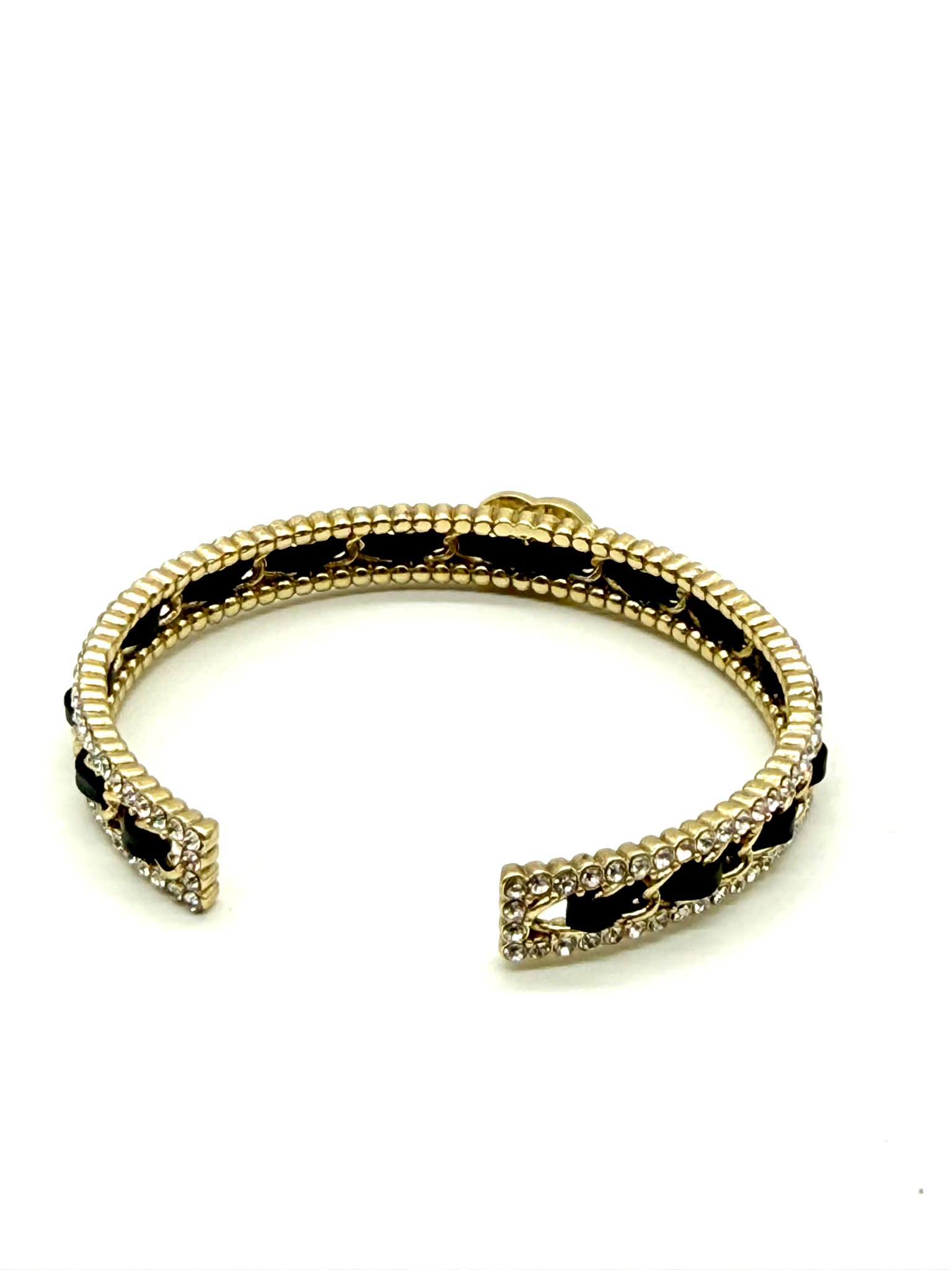 Pulsera Chanel en metal color champán