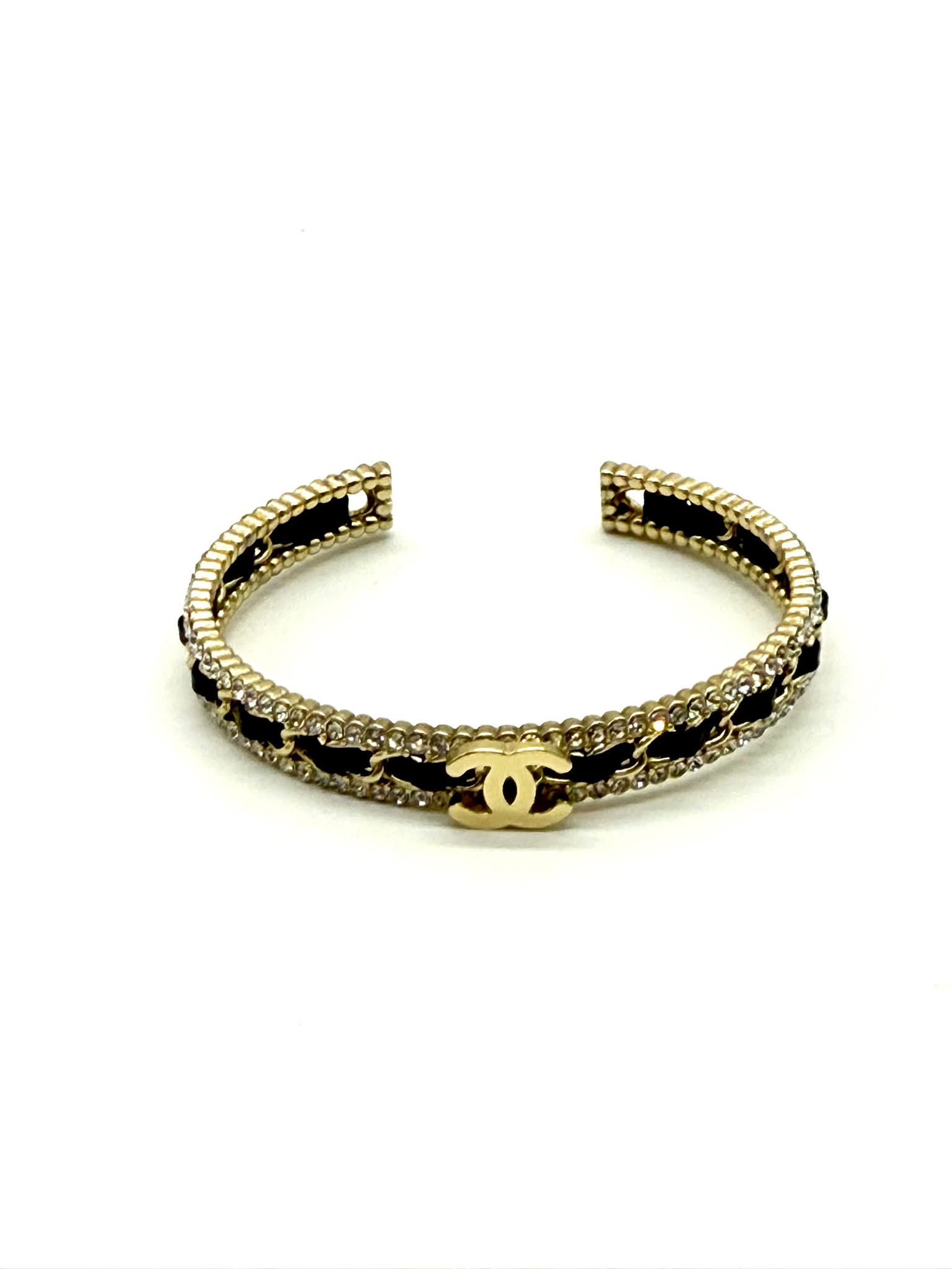 Pulsera Chanel en metal color champán