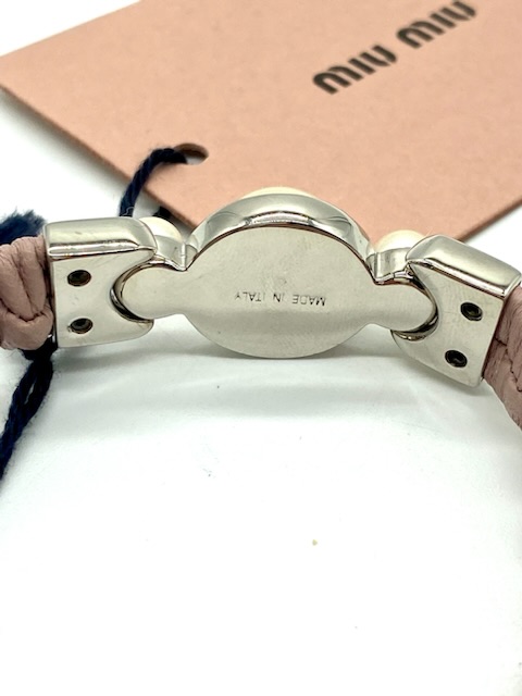 Pulsera MiuMiu Opal napa leather and metal bracelt