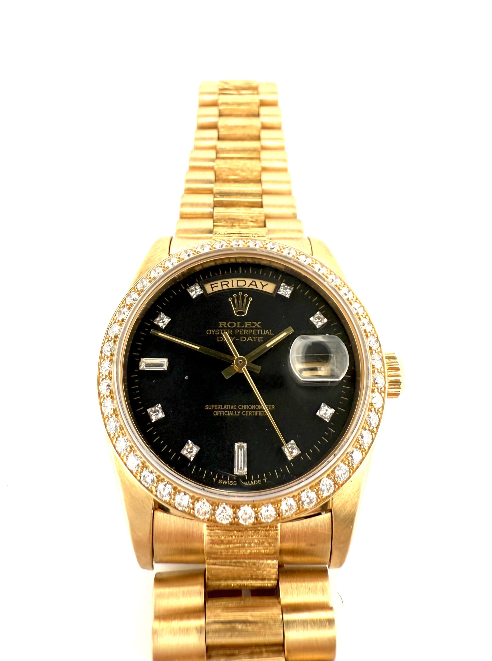 Rolex Day-Date 18238 en Oro Amarillo 18K con Diamantes
