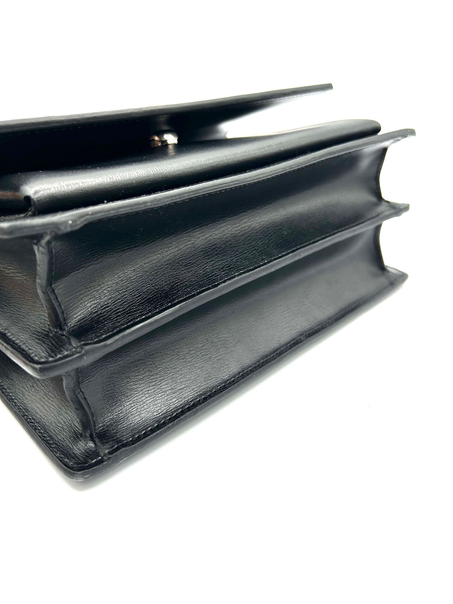 saint laurent sunset cuero negro
