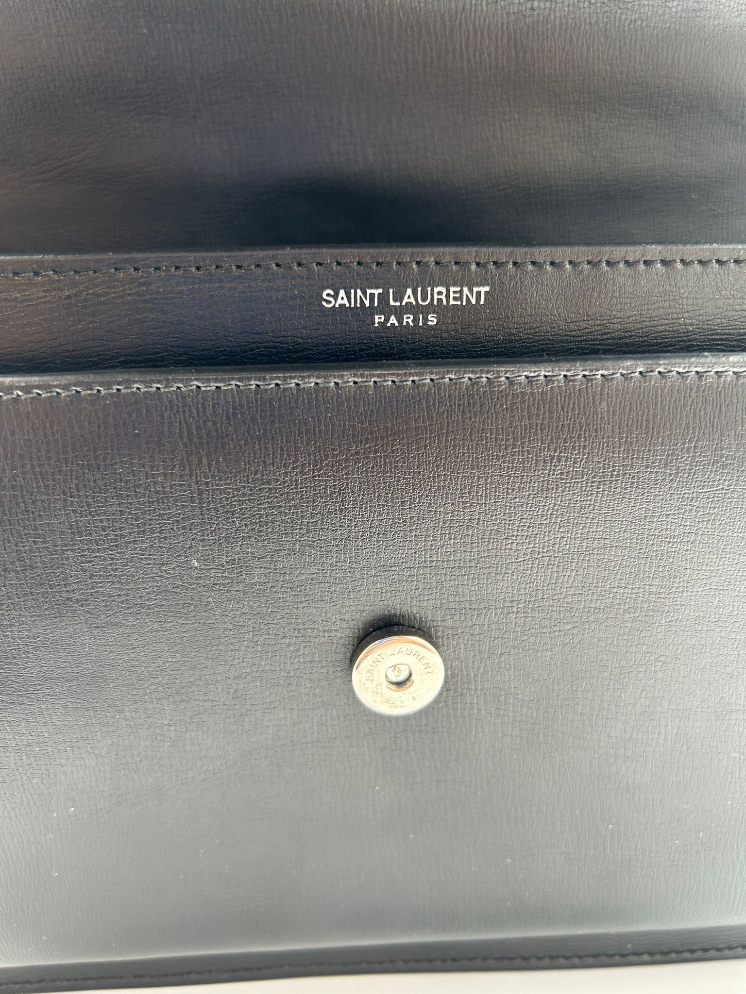 saint laurent sunset cuero negro