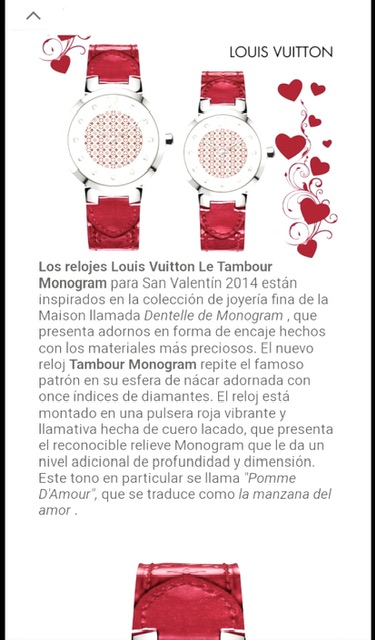 Tambour Louis Vuitton edición San Valentín