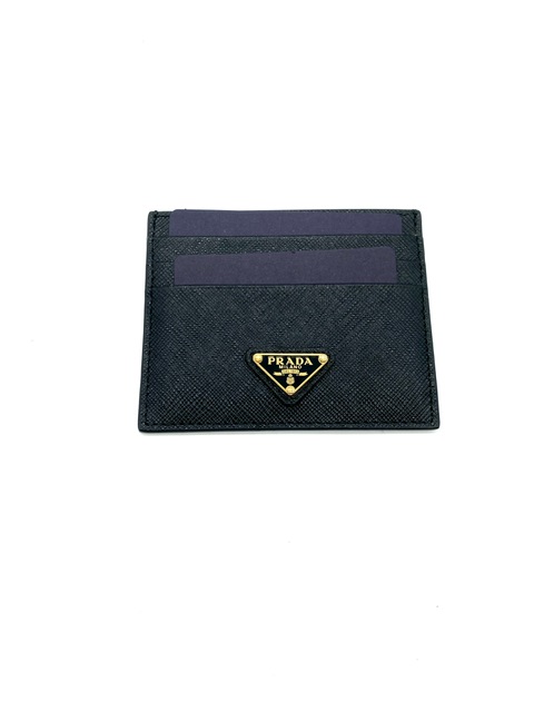 tarjetero Prada de cuero saffiano negro